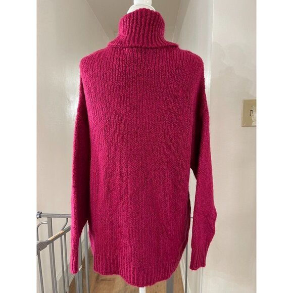 NWOT Nine West Womens Large Turtleneck Sweater Fuchsia 75% Acrylic 25% Polyester - Picture 3 of 9
